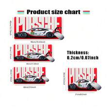 1pc 911 RSR #91 Racing Car Large Mouse Pad, Red And White Racing Livery Desk Mat, Non-Slip Gaming Mouse Pad, Suitable For Gamers And Racing Sports Enthusiasts - View 5