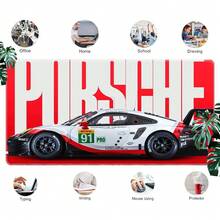 1pc 911 RSR #91 Racing Car Large Mouse Pad, Red And White Racing Livery Desk Mat, Non-Slip Gaming Mouse Pad, Suitable For Gamers And Racing Sports Enthusiasts - View 4