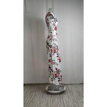 Fashionable Jumpsuit, New Spring Collection For Women, Printed, Off-The-Shoulder And High-Waisted, Elegant And Modern Style - 白色背景花朵 - 查看 4