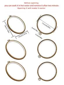 Vintage Faux Wood Grain Embroidery Hoop Set, Round 17cm / Oval 15*19cm Optional, Sturdy Cross Stitch Frame And Sewing Aid Tool, Suitable For Embroidery Crafts, Needlework And DIY Art Creation - Antique Embroidery Hoop - View 13