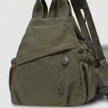 Anti-Theft Casual Multi-Compartment Nylon Backpack For Women; Multi-Functional Commuter Day Bag - Multicolor - View 2