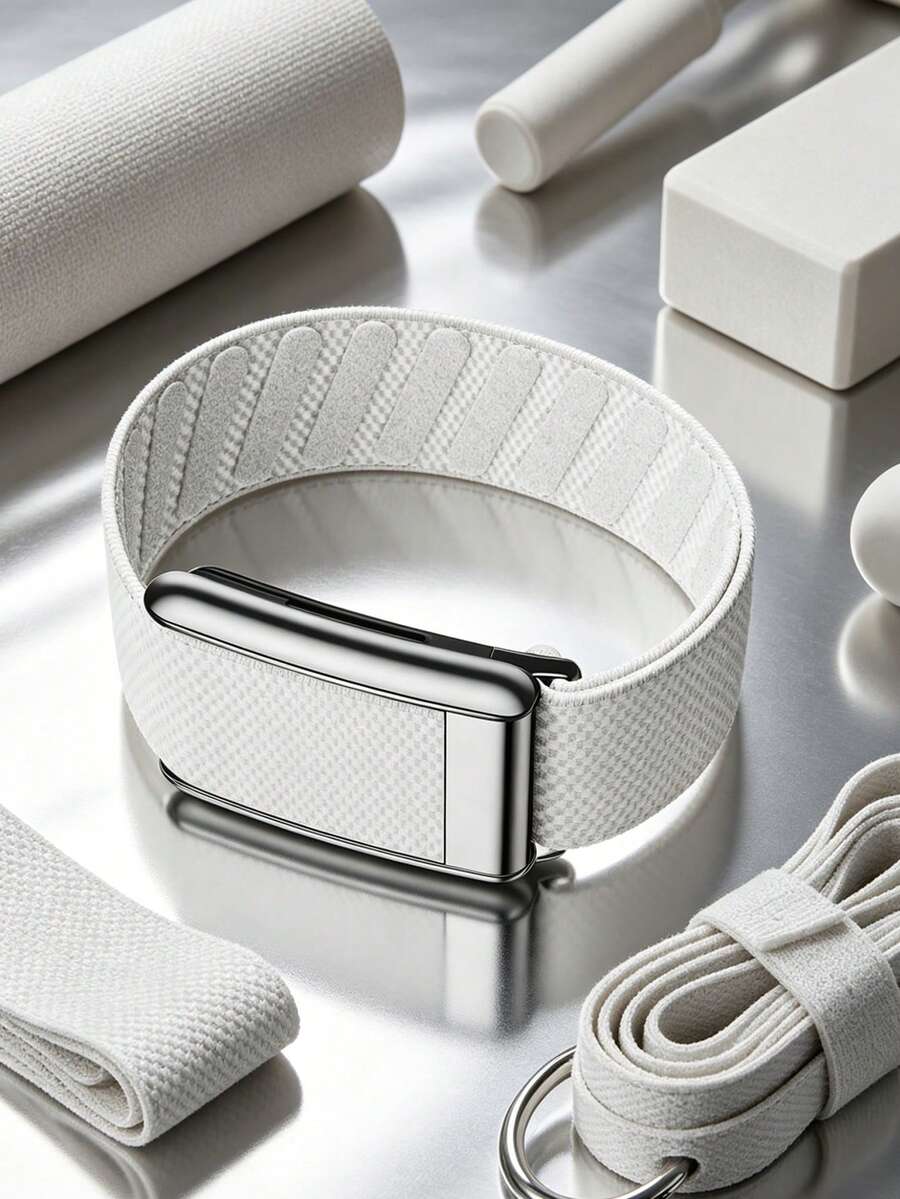 5.0 SuperKnit Luxe Band - Compatible With 5.0/MG - Supports ECG Function, Premium Metal Material For Health & Fitness Wearable Device Accessory - White - View 1