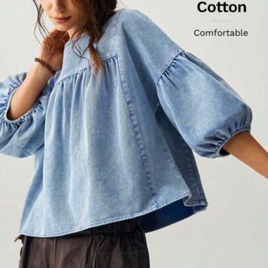 Women Blouses & Shirts - 藍色的 - 查看 1