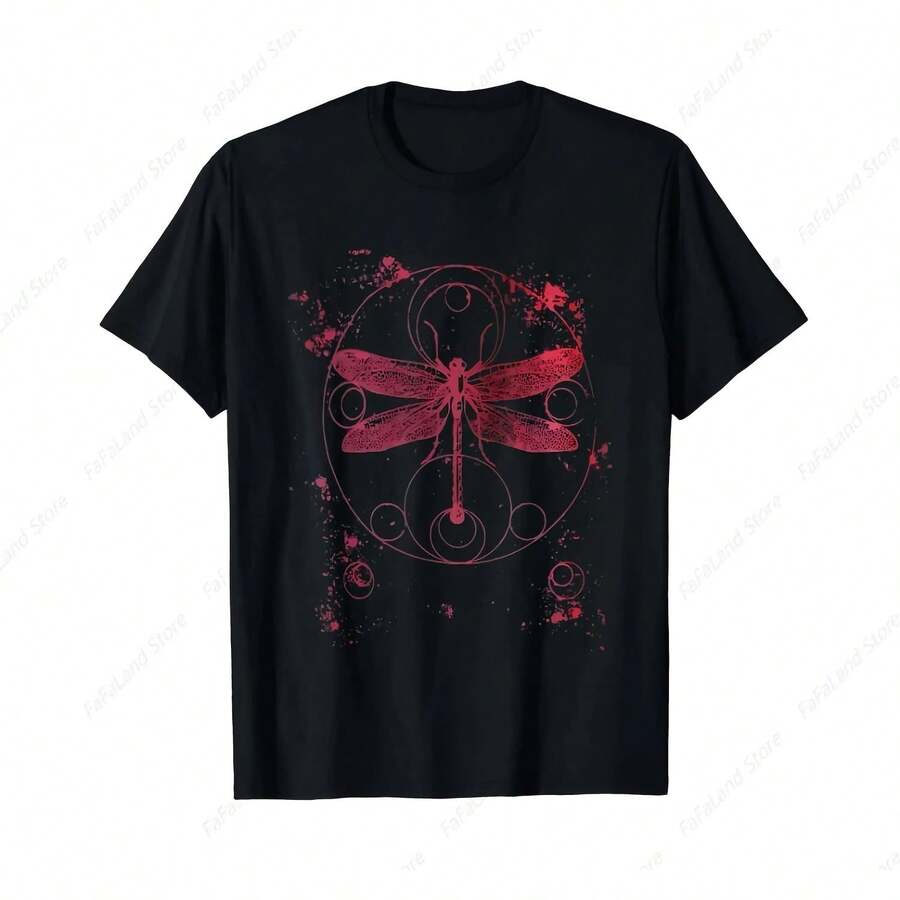 Camiseta gótica Luna Moth Witch con gráfico rojo, corte holgado, cuello redondo, para hombre y mujer, lavable a máquina, ropa de fantasía oscura - Multicolor - Ver 1