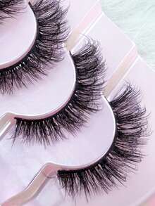 HINARIN 7 Pairs False Eyelashes Cat Eye Look Natural Volume Lashes Wispy Short Fake Eyelashes Faux Mink Lashes For Travel Party Makeup Reusable - Black - View 5