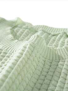 Men's Crew Neck Loose Knit T-Shirt, Casual Versatile Solid Color Top For Summer Daily Wear - Green - View 5