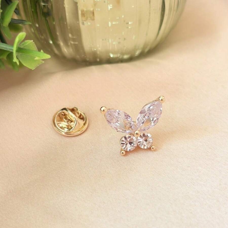 Botton Borboleta com Zircônias - A - Visão 1