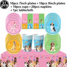 Suministros para Fiesta de Cumpleaños de Perros, Vajilla de Papel para Mascotas, Pancarta de Feliz Cumpleaños para Perros, Decoración de Pasteles con Globos, Decoración para Fiestas Temáticas de Cachorros - 18 globos - Ver 3