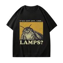 Do You Have Any Lamps? Funny Moth Meme T-Shirt, Retail Fashion, Short Sleeve T-Shirts, Casual Vintage T-Shirts For Women - 彩色 - 查看 1