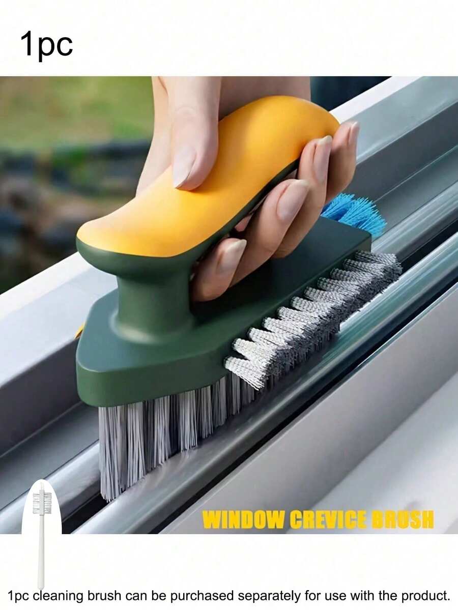 1pc Gap Cleaning Brush, 3-In-1 Multi-Angle Bristle, Multifunctional Handheld Cleaning Brush, No Dead Angle Brush, Suitable For Cleaning Windows, Gaps, Stoves, Door Tracks, Laundry Sinks, Etc., Suitable For Cleaning And Organizing Bedroom, Living Room, Kitchen, Bathroom, Garage And Outdoor Garden Areas. Home Decor, Household Cleaning Supplies, Cleaning Tools, Sweeping Supplies, Dusting Supplies - Can Also Be Used With 1pc Double-Sided Cleaning Brush Separately