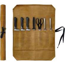 Bolsa de rollo para cuchillos de chef de lona encerada | Funda protectora de múltiples ranuras para herramientas de cocina profesionales y almacenamiento de cubiertos - Bolsa de almacenamiento de viaje con fijación segura de cuchillas & Caja de almacenamiento multifuncional - Multicolor - Ver 13