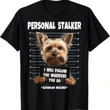 Camiseta con gráfico humorístico de Yorkshire Terrier para hombres y mujeres, camiseta holgada de estilo urbano, camiseta informal de verano, Top Vintage de algodón - Multicolor - Ver 1