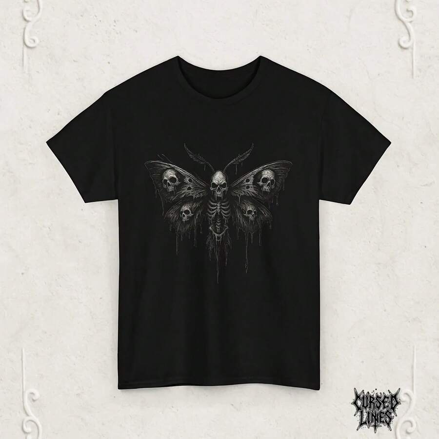 Camiseta gótica de polilla Unisex, camiseta gótica oscura oculta de bruja, ropa para hombre, camiseta cómoda - Multicolor - Ver 1