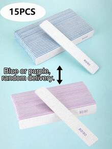 25/15/10/1pc (Optional 80/80, 100/180) Grit Nail Files, Acrylic Nail Sandpaper Boards, Professional Manicure Tools, Suitable For Home And Salon, Durable And Double-Sided - Multicolor - View 17