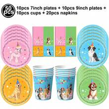 Suministros para Fiesta de Cumpleaños de Perros, Vajilla de Papel para Mascotas, Pancarta de Feliz Cumpleaños para Perros, Decoración de Pasteles con Globos, Decoración para Fiestas Temáticas de Cachorros - 18 globos - Ver 2