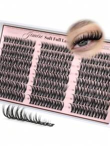 Natural Eyelash Clusters, Fine Dense Eyelash Clusters, Cat Eye Clusters, Eyelash Extension Natural Effect 10-16mm Pre-Set Eyelash Map, Single Eyelash Clusters, Eyelash Clusters - D - View 1