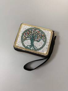 Best-Selling Bohemian Style Money Tree Card Holder, Multiple Pattern Card Pouch, Large Capacity Multi-Functional Card Organizer, Creative Gift Choice For Besties And Yourself - Multicolor - View 3