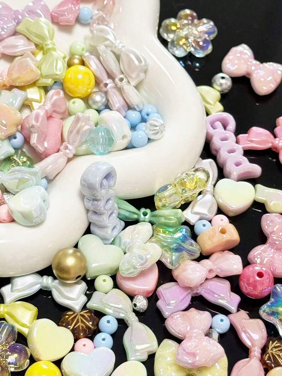 UV Solid Color Family Portrait Mixed With Colorful Beads, DIY Handmade Materials For Phone Chains, Necklaces, Bracelets, Pendant Decorations - Multicolor - View 1
