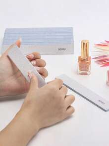 25/15/10/1pc (Optional 80/80, 100/180) Grit Nail Files, Acrylic Nail Sandpaper Boards, Professional Manicure Tools, Suitable For Home And Salon, Durable And Double-Sided - Multicolor - View 9