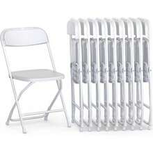 4 Or 10 Pack Folding Plastic Chairs For Weddings, Parties  Home Events - 4 件裝 白色 - 查看 2