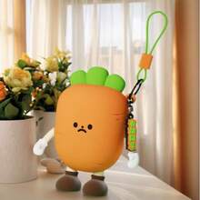 1 pieza/Funda de silicona reutilizable con patrón de verduras para auriculares, pequeña billetera y bolsa de almacenamiento, adecuada como regalo para amigos, mejores amigas, regalo de cumpleaños - Multicolor - Ver 5