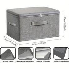 4pcs, Extra-Large Foldable Cationic Storage Box, Waterproof Storage, Bed Sheet Organizers, Foldable Storage And Organization Boxsuitable For Wardrobes, Bedrooms, Kitchens, Books, Multi-Functional Storage And Organization Box(Dual Zippers, 3 Handles) - 4pcs - View 4