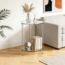 Estantería de almacenamiento de acrílico de 2 niveles, adecuada para organizar artículos, decoración del hogar, almacenamiento de oficina en casa para suministros de oficina y estudio - A - Ver 2