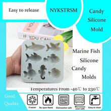 - Molde de silicona de cavidades para peces marinos, payaso, caballito de mar, chocolate, para decoracin de caramelo, chocolate, magdalenas - Gris - Ver 5