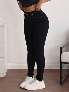Women's Skinny Jeans With A Figure-Enhancing Design - 原色 - 查看 4