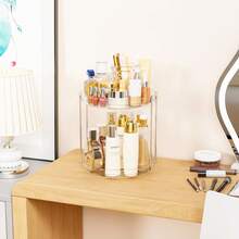 1 pezzo Scatola organizer da tavolo trasparente rotante multistrato per cosmetici, adatta per skincare, profumi, trucco, regalo di San Valentino, ideale per vacanze al mare, bagno, camera da letto e altre occasioni, grande capacità, essenziale per la casa, accessorio da cucina, accessorio da giardino - Multicolore - Visualizzare 8