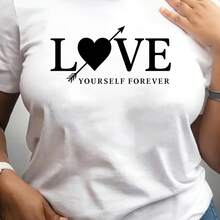 Camiseta Gráfica para Mujer "Love Yourself Self Care" Piratical, Color Gris - negro - Ver 2