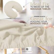 LONDON LINENS - Juego de 2 sábanas de microfibra suave para mesa de masaje juego de 3 piezas incluye funda de mesa de masaje sábana bajera de masaje y funda de reposamanos de masaje crema - Crema Paquete de 2 - Ver 5