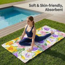 1pc Floral Microfiber Beach Towel Print, Quick Dry, Super Absorbent, Lightweight, Sand-Free, Perfect For Beach, Pool, Camping And Travel, Valentine's Day Gift, Beach Essential|Inspirational Design|Soft Absorbent Towel - Multicolor - View 8