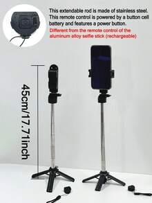Portable Selfie Stick Tripod With Wireless Detachable Remote, Extendable Multifunctional Tripod, Suitable For 4-7 Inch Phones/Android Devices, Mini Extendable Handle Phone Tripod, Compact Pocket Size, Suitable For Travel, Sports, Photography, Live Streaming And Video Recording - Multicolor - View 10