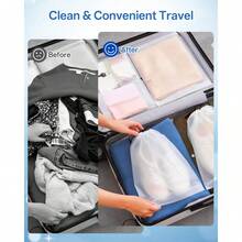 5/10/20pcs Portable Matte Translucent Waterproof Plastic Sneaker Storage Bags, Reusable Drawstring Shoe Bags, Home Organization Storage Bags, Travel Essential For Men And Women - Clear - View 3
