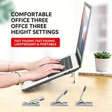 Universal Invisible Laptop Stand 5mm Ultra-Thin Space-Saving Strong Adhesive Anti-Slip Alloy Computer Cooling Bracket - View 2