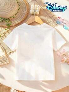 Disney Licensed Moana Sailing Boat Kids Cotton T-Shirt, Boys Girls, Birthday Party Photo Tee, Summer Casual Wear, Daily Vacation Outdoor, Kids Gift. - 白色 - 查看 3