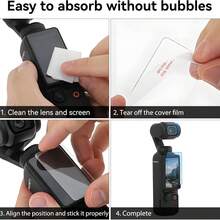 4/6件組 Osmo Pocket 3/4 鏡頭與螢幕保護貼套組，鏡頭保護貼 + 螢幕保護貼，9H 高硬度鋼化玻璃高清晰透明，超清鋼化玻璃螢幕保護貼，無氣泡且超薄 - 查看 10
