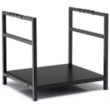 Firewood Log Rack With Unique Handle And Raised Feet - Black - View 2