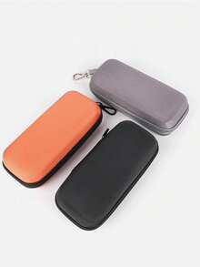 1pc Double-Layer Glasses Case, Holds 2 Pairs Of Glasses, Zippered Case For Reading Myopia Astigmatism Glasses, Portable Glass Organizer - Multicolor - View 5