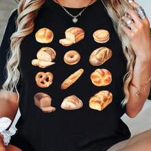 Camiseta con estampado de panadería, Camiseta con estampado de pan sourdough, Regalo para amantes del pan, Camiseta para amantes del pan, Camiseta para amantes de la repostería - negro - Ver 2