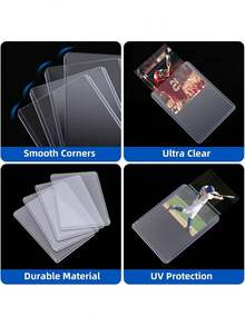 100/50pcs Hard Plastic Card Sleeves, Arjiekwei 3"X 4" Baseball Card Protective Plastic Sleeves, Premium Card Sleeves, Suitable For Sports Trading Cards, Baseball Cards, Football Cards, Game Cards, Back To School Season - A - View 3