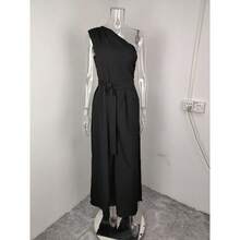 Mono de moda, nueva colección de primavera para mujer, estampado, hombros al descubierto y cintura alta, estilo elegante y actual - Negro - Ver 3