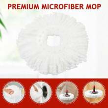 Spin Mop And Bucket Set, Mop Bucket For Office, Home, 360° Spin Mop Bucket System With 3 Microfiber Mop Replacement Heads And Stainless Steel Adjustable Handle For Floor Cleaning, Bucket Floor Cleaning System - 黑色升級 - 查看 9