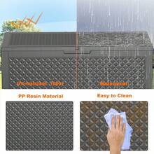 110 Gallon Resin Deck Box, Lockable Patio Outdoor Storage Box For Furniture, Garden Tools And Tools Storage, Waterproof Outside Storage Box - Black - B110 - View 5