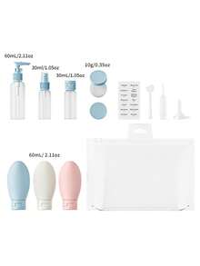 Juego de botellas recargables para viaje, spray, loción, champú, gel de ducha, tubo, envase de cosméticos vacío para líquidos, herramienta portátil de recarga - Multicolor - Ver 6