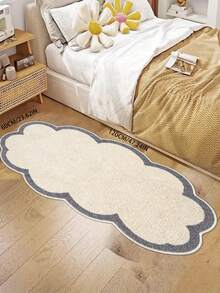 1pc Asymmetrical Cloud-Shaped Rug, Minimalist Fresh Style, Light Blue Border, Soft White Filling, Suitable For Casual Bedroom, Laundry Room, Sofa, Decorative Rug, Bedroom Decor, Small Rug, Carpet, Home Decor, Living Room Rug - Multicolor - View 17