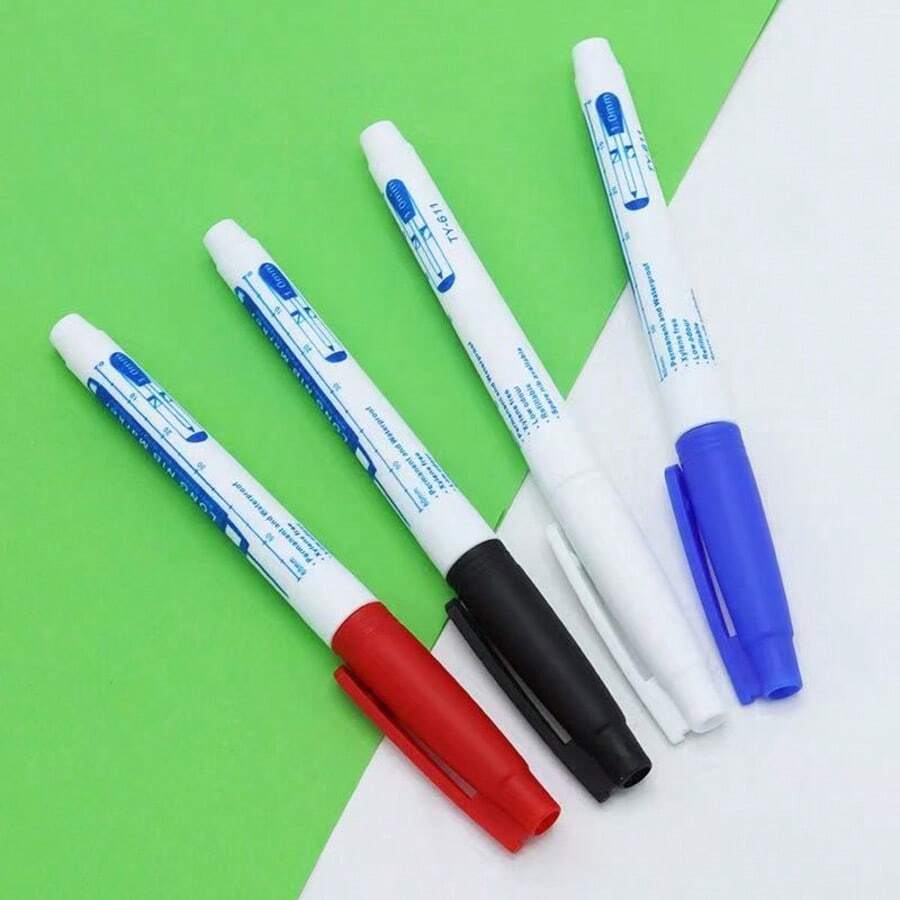 4 Packs Waterproof Permanent Markers, Long Nib Fine Point Deep Hole Pens, Long Reach Construction Marking Tools - Multicolor - View 1