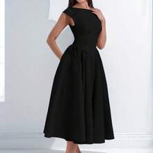 Women's Sleeveless Maxi Dress, New Spring Collection, Elegant And Sensual With Open Back, Fitted Cut - Black - View 9