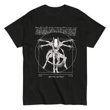 Camiseta Vitruvian Xenomorph para hombre, camiseta vintage con estampado de ciencia ficción, camiseta clásica para fanáticos de la película Alien, parodia de Da Vinci, camiseta gráfica de ma - Multicolor - Ver 1
